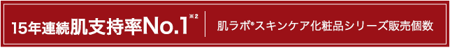 15年連続 肌支持率No.1※２  肌ラボ®スキンケア化粧品シリーズ販売個数