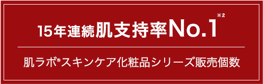 15年連続 肌支持率No.1※２  肌ラボ®スキンケア化粧品シリーズ販売個数
