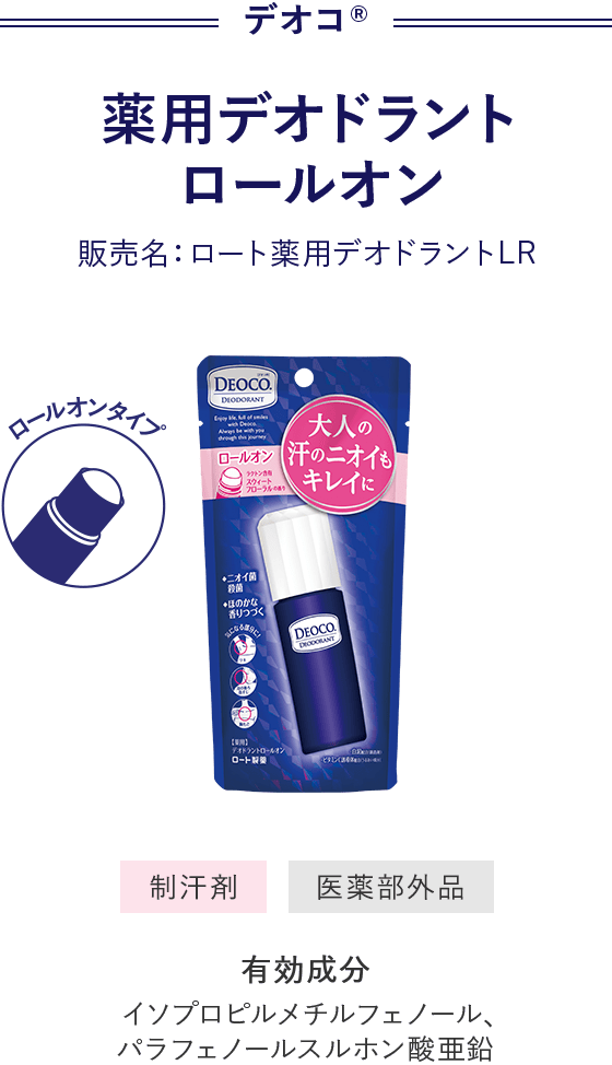 デオコ® 薬用デオドラント　ロールオン 販売名：ロート薬用デオドラントLR